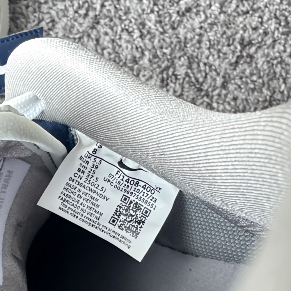 Nike Air Force 1 '07 SE - College Navy/White-Gray Women’s 8 Men’s 6.5 - Picture 8 of 11